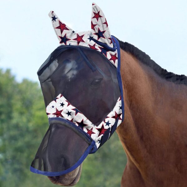 Horse Fly Mask Long Nose with Ears Multicolors